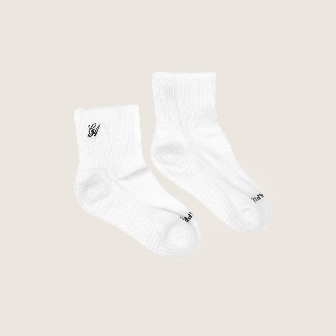 The Basic White Quarter Grip Sock