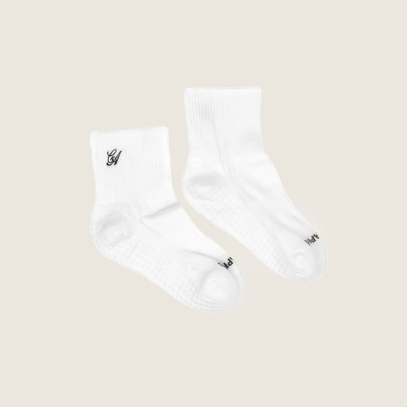 The Basic White Quarter Grip Sock
