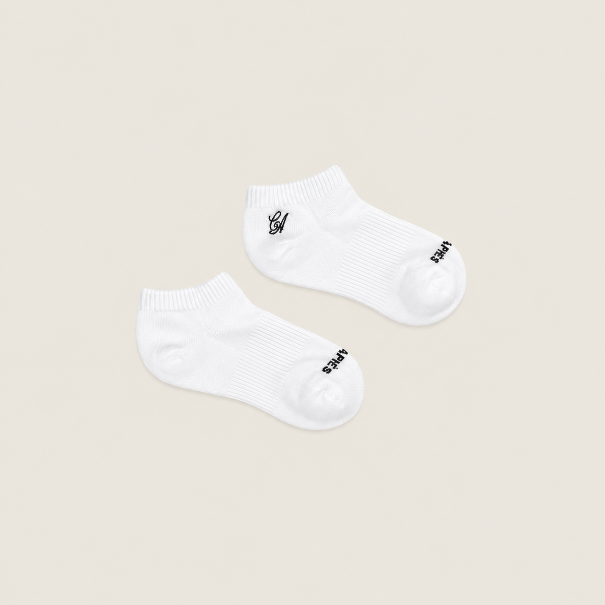 The Basic White Ankle Everyday Sock — a plain white ankle sock for wear in shoes, no grip sole, by Café Après