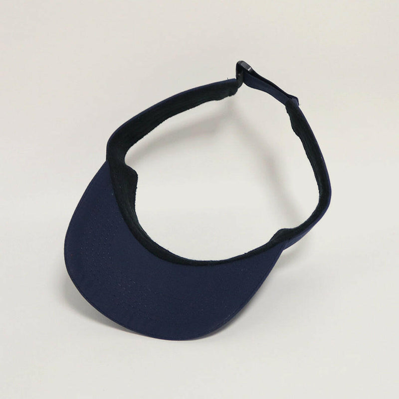 Navy blue visor on a light gray background