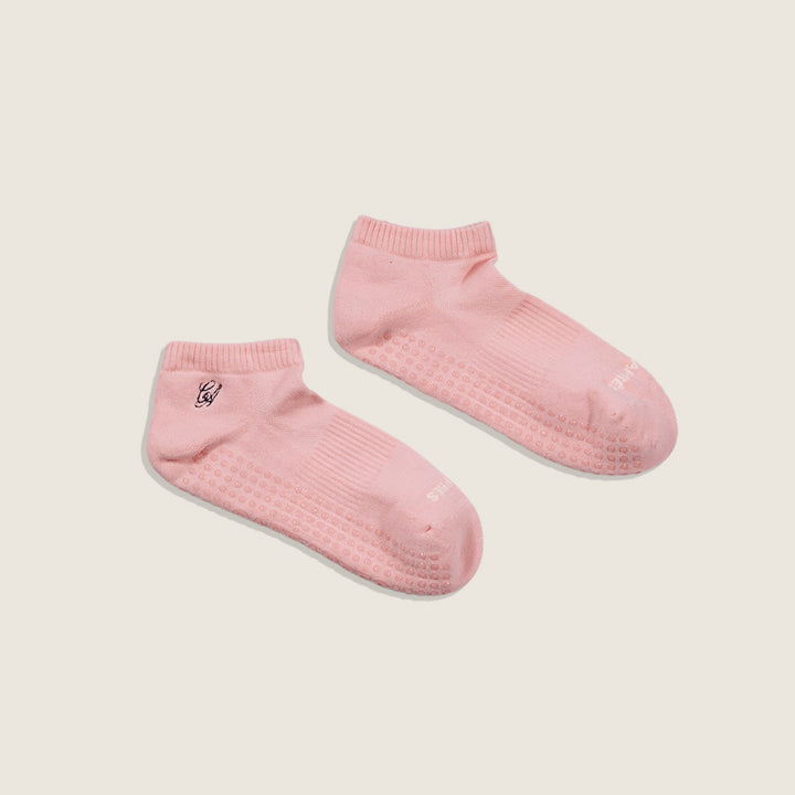 The Perry Ankle Grip Sock in Tea Rose