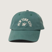 Green cap with 'New York City' text on a light gray background