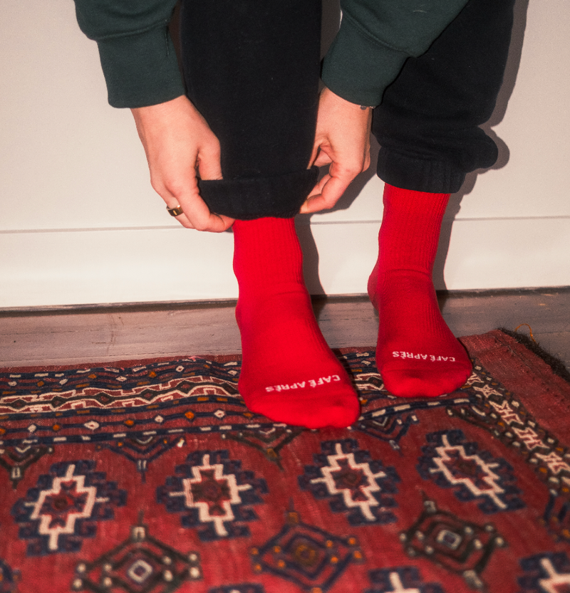 The Ellsworth Quarter Grip Sock in Scarlet