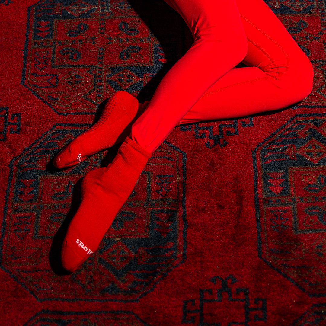 The Ellsworth Quarter Grip Sock in Scarlet