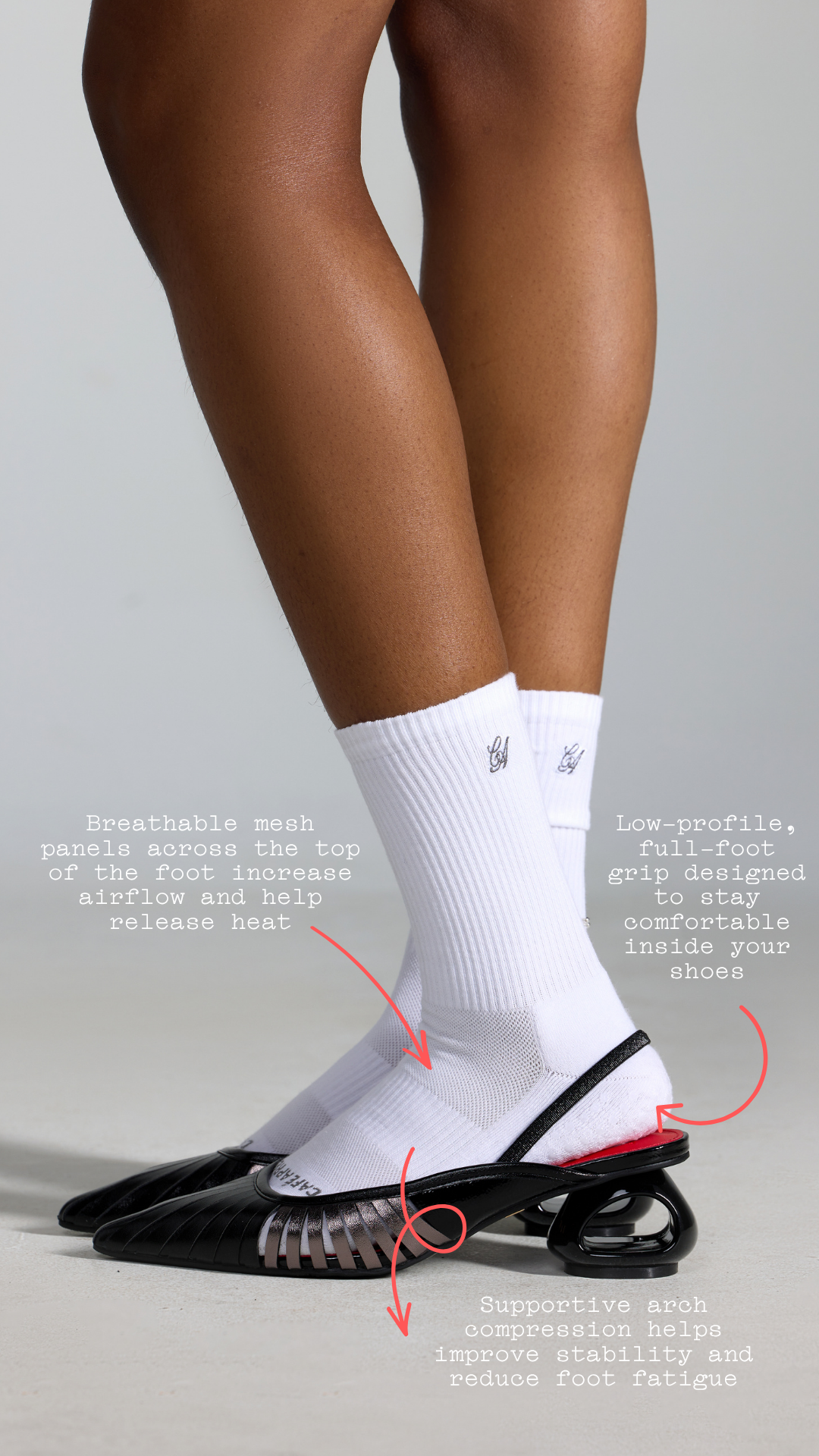 The Basic White Ankle Grip Sock